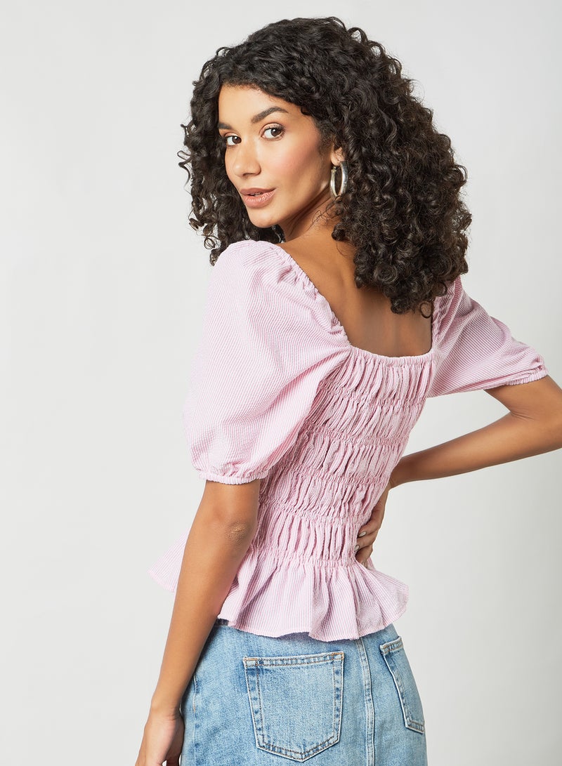 Shirred Top Pink