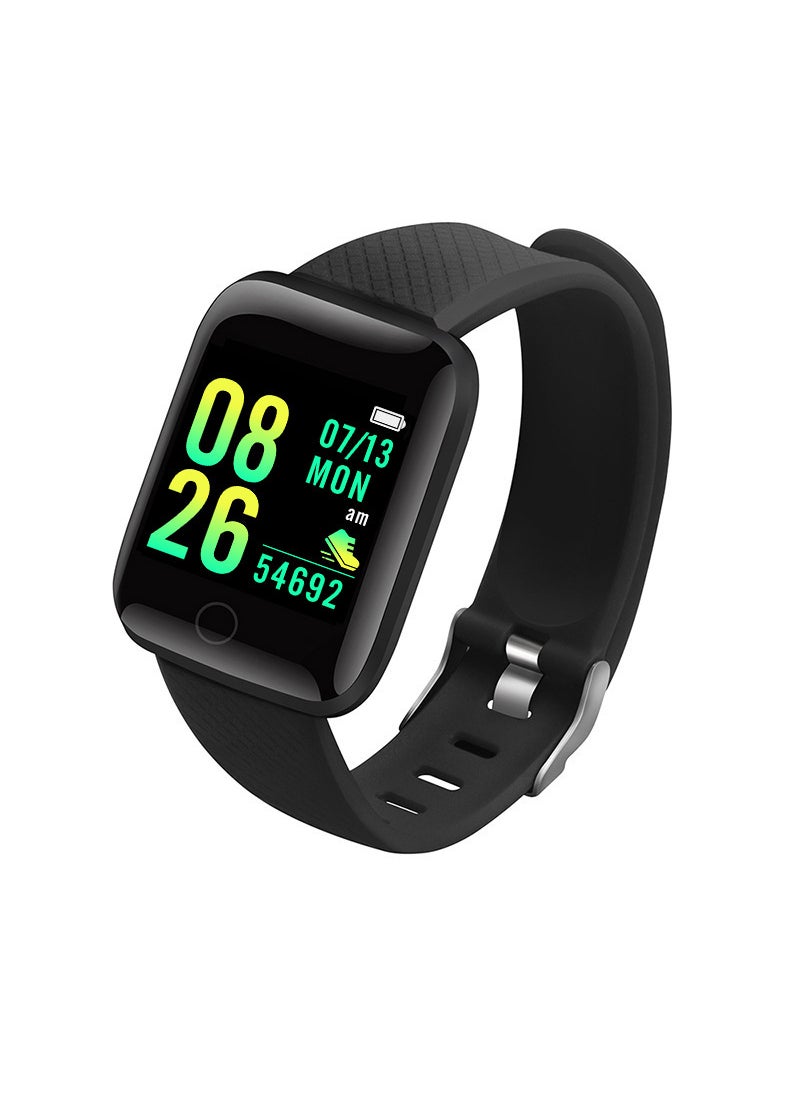 116Plus smart bracelet watch Bluetooth  foreign trade wholesale step heart rate student D131.44 screen movementBlack Black