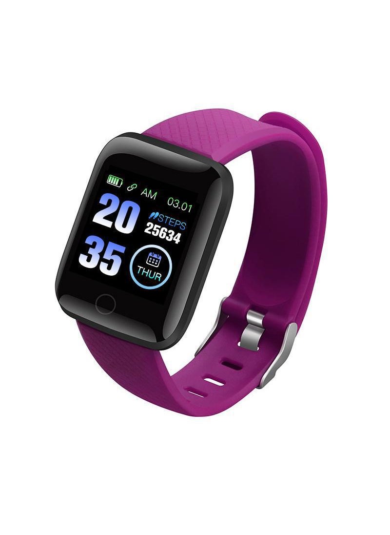 116Plus smart bracelet watch Bluetooth  foreign trade wholesale step heart rate student D131.44 screen movementPurple Purple