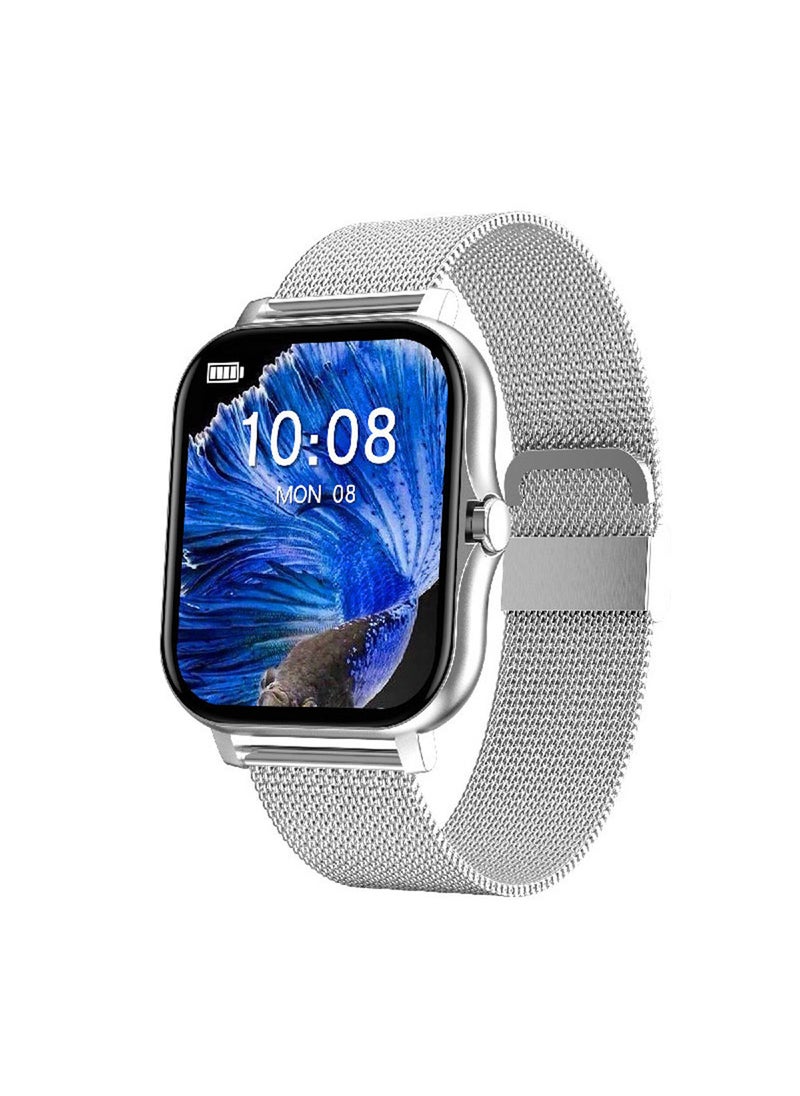 new H13 Smart Watch Bluetooth call blood oxygen heart rate blood pressure exercise step counting Smart WatchSilver Steel (foreign trade edition) Silver Steel (foreign trade edition)