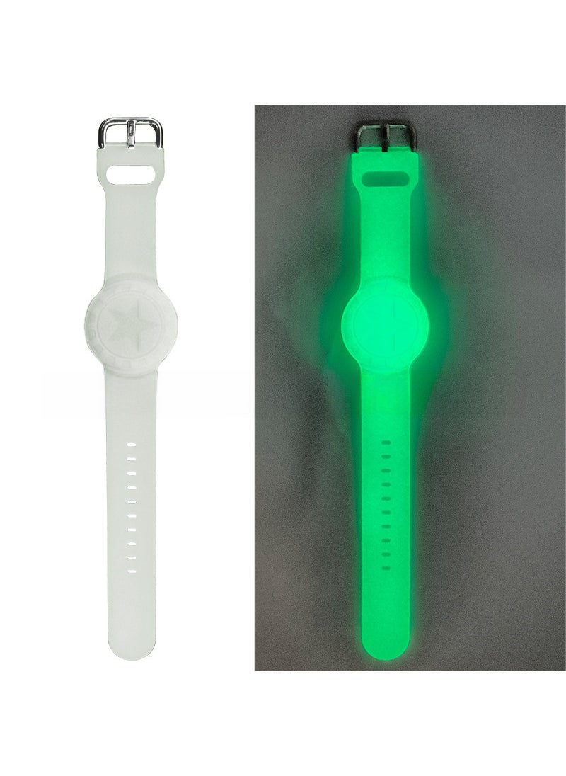 Suitable for Apple AirTag silicone children elderly waterproof bracelet wrist strap anti-lost locator protective cover Luminous green