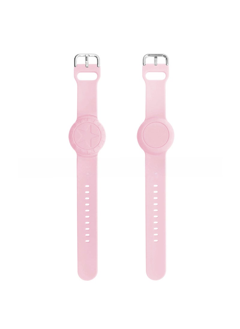 Suitable for Apple AirTag silicone children elderly waterproof bracelet wrist strap anti-lost locator protective cover Pink