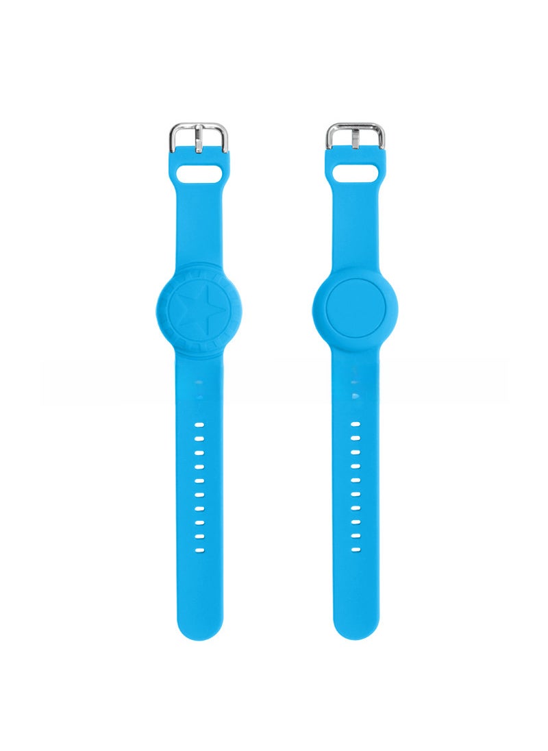 Suitable for Apple AirTag silicone children elderly waterproof bracelet wrist strap anti-lost locator protective cover Sky Blue