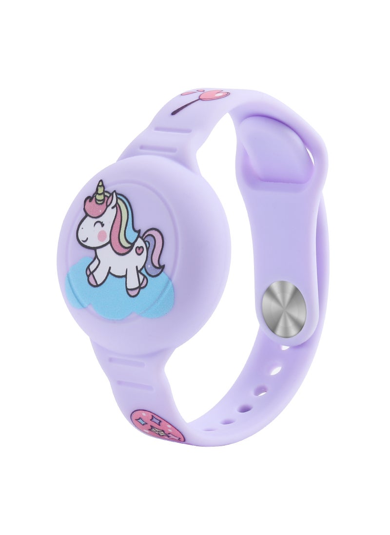 Kids Cartoon Airtag Wristband Waterproof Silicone Strap unicorn