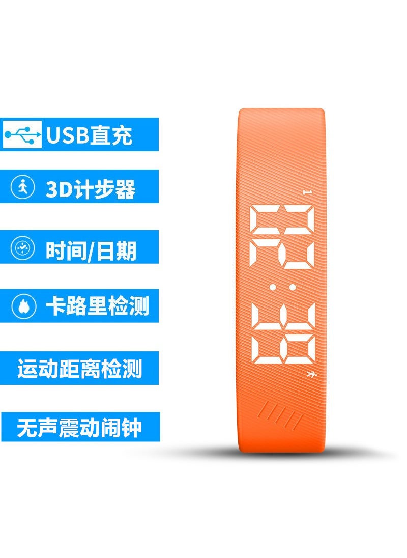 Multifunctional Waterproof Smartwatch LED Bracelet T5C Sunshine Orange