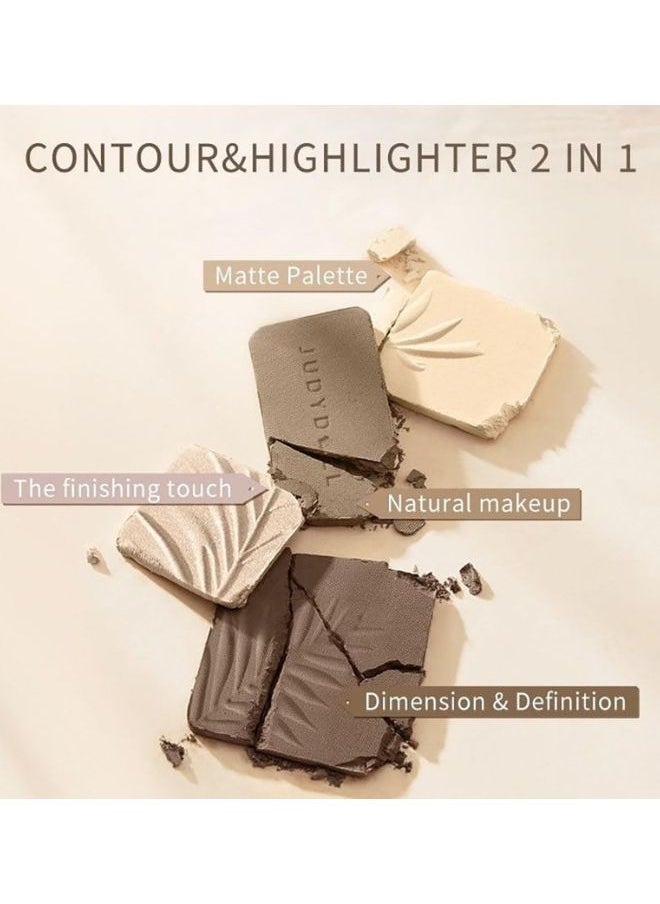 2 IN 1 Highlighter Contour Palette #02 WOOD