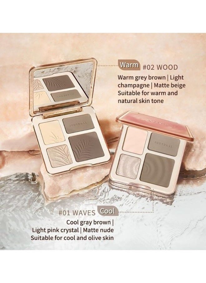 2 IN 1 Highlighter Contour Palette #02 WOOD