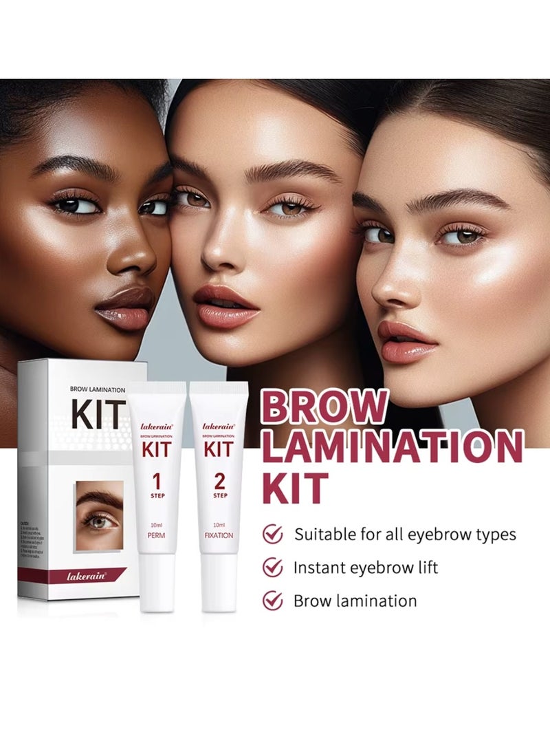 Brow Lamination Kit for Home and Salon Professional Use Easy 2 Step Brow Lifting Kit with Cleansing and Nourishing Swabs Instant Brow Lift Effect Kit Brow Lifting DIY Eyebrow Lamination Kit