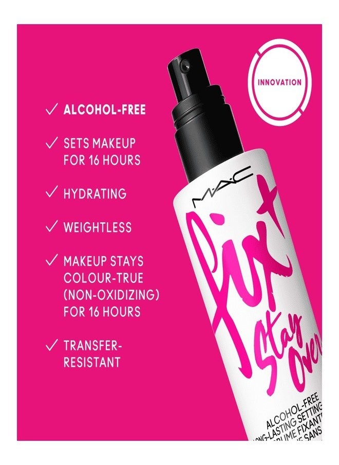 MAC Fix+ Stay Over Alcohol-Free 16 Hour Setting Spray - Lightweight, Hydrating, Long-Lasting Makeup Finishing Mist (3.4 oz)