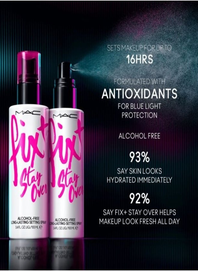 MAC Fix+ Stay Over Alcohol-Free 16 Hour Setting Spray - Lightweight, Hydrating, Long-Lasting Makeup Finishing Mist (3.4 oz)