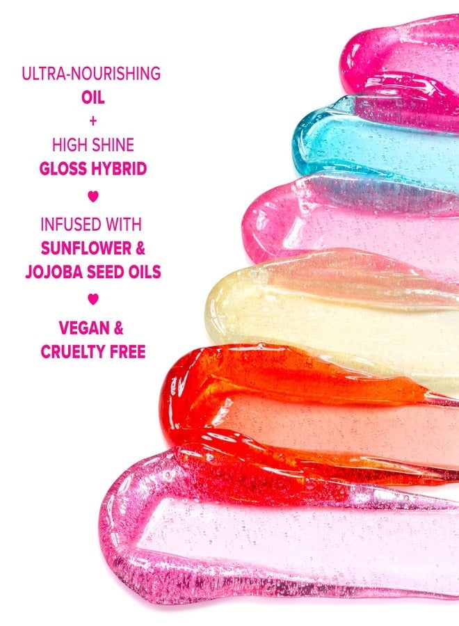 Kissing Jelly Lip Oil Gloss - Juicy Lip Oil Gloss Hybrid, Raspberry 4.5ml Raspberry