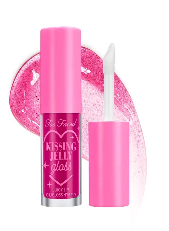 Kissing Jelly Lip Oil Gloss - Juicy Lip Oil Gloss Hybrid, Raspberry 4.5ml Raspberry