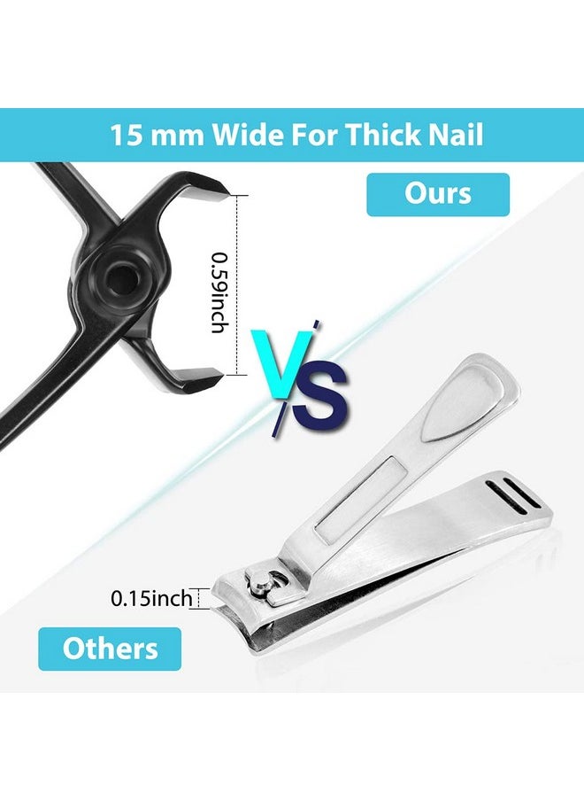 MAYCREATE @ Nail Clippers for Thick Nails, Nail Cutting Trimmer Toenail Clippers, Stainless Steel Toenail Clippers Set with Nail File, Big Nail Cutter for Men, Women