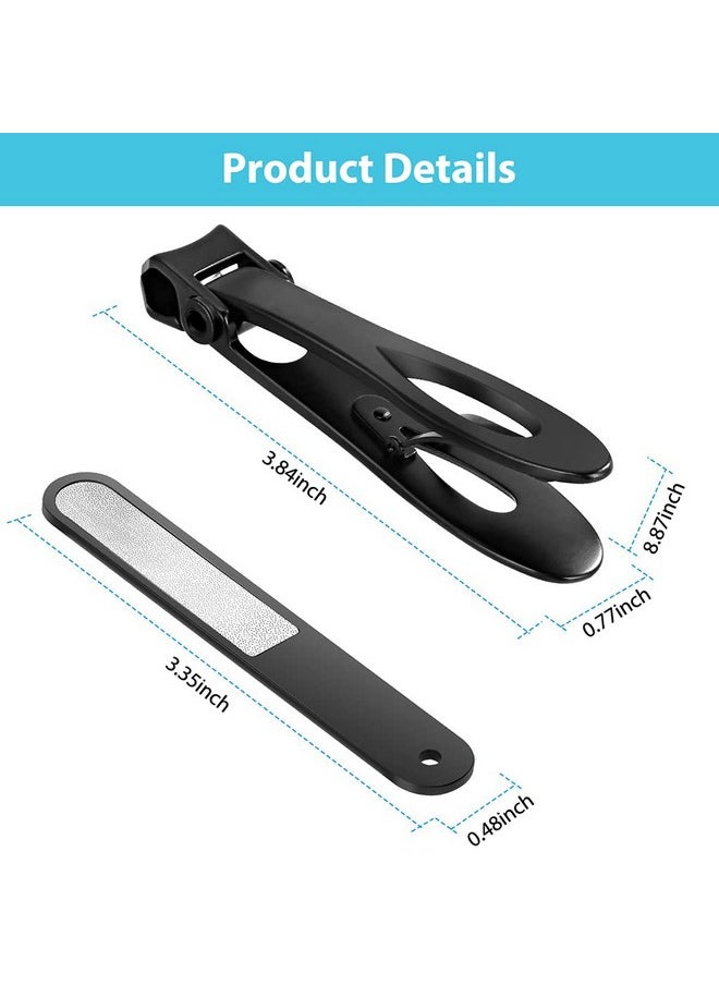 MAYCREATE @ Nail Clippers for Thick Nails, Nail Cutting Trimmer Toenail Clippers, Stainless Steel Toenail Clippers Set with Nail File, Big Nail Cutter for Men, Women