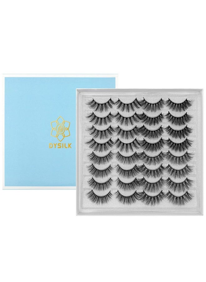 DYSILK False Eyelashes Lashes Mink - Mink Lashes Fluffy 16 Pairs 6D 4 Styles Mixed Lashes Faux Eyelashes Wispy Fluffy Natural Look Fake Eyelashes Mink Lashes Soft Reusable Eye Lashes | 15mm 18mm