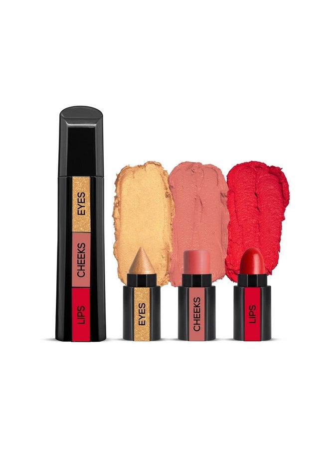 RENEE Fab Face - 3 in 1 Makeup Stick With Eye Shadow, Blush & Lipstick, Enriched With Vitamin E (1. Fab Face Diva)