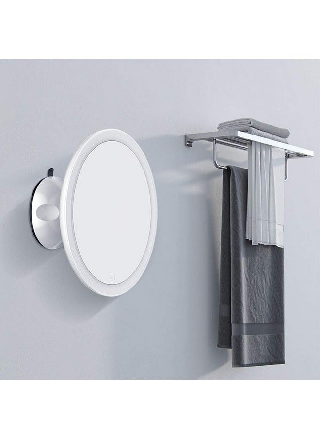 TOUCHBeauty 7X Magnifying Shower Mirror Lighted Makeup Mirror with 21 LED, Metal Magnetic Ball Locking Suction, 360 Rotation, Portable Mirror Good for Tabletop Bathroom Traveling