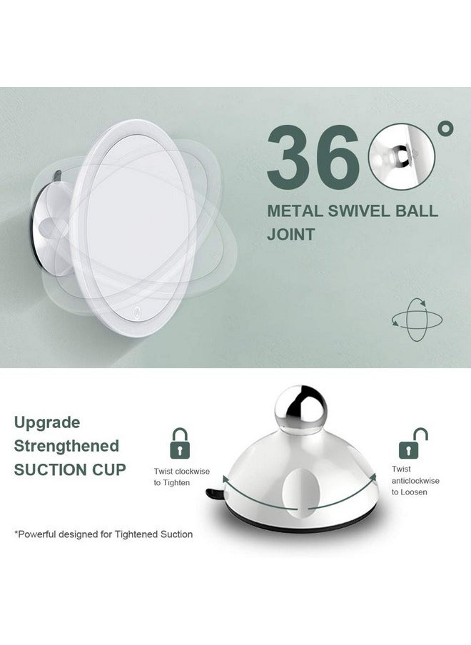 TOUCHBeauty 7X Magnifying Shower Mirror Lighted Makeup Mirror with 21 LED, Metal Magnetic Ball Locking Suction, 360 Rotation, Portable Mirror Good for Tabletop Bathroom Traveling