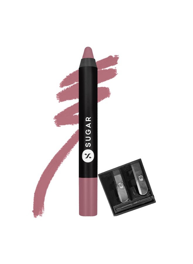 SUGAR Cosmetics Matte As Hell Crayon Lipstick18 Rosalind (Nude Rose) Highly pigmented, Creamy Texture, Long lasting Matte Finish