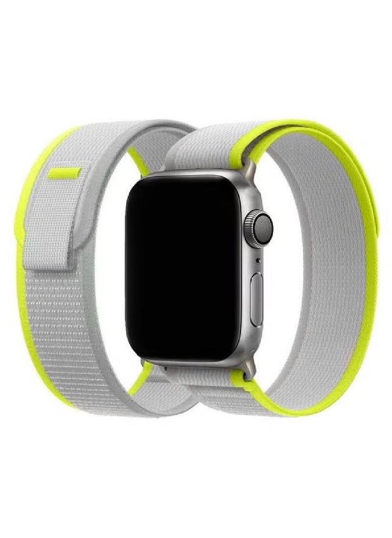 2Pack for Apple Watch Trail Band 49mm 45mm 44mm 42mm Nylon Woven Sport Strap for iWatch Series Ultra/8/7/SE/6/5/4/3/2/1 Grey/Black