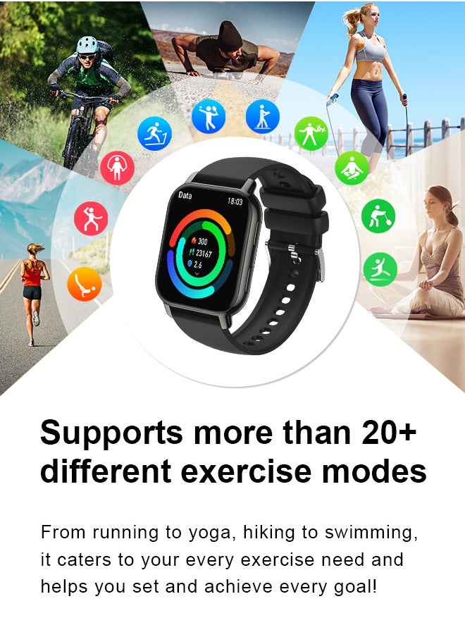 Korean Brand P5S Smart Watch,Business Smartwatch,Waterproof Fitness Watch, Bluetooth Calling,Smart watch for Men, Zinc Alloy Vacuum Plating, Heart Rate Monitoring,Smart watch for women Black