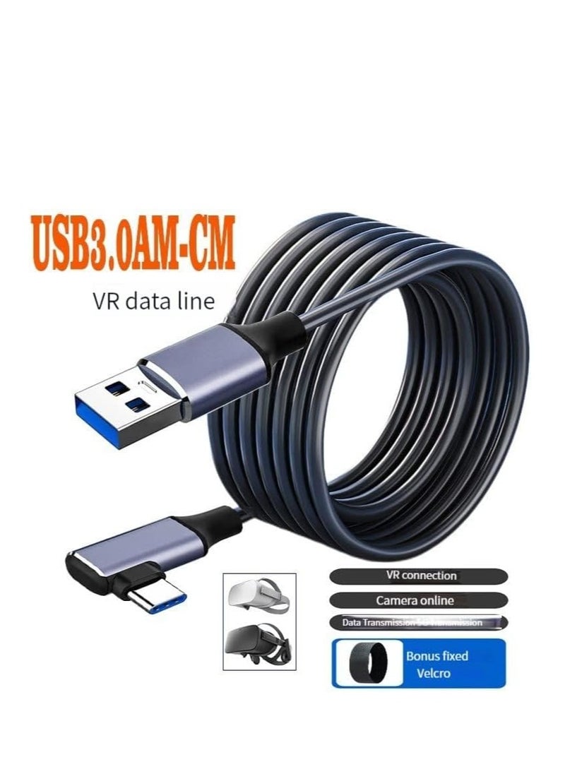 Link Cable 3M Compatible with Meta Quest Pro/Oculus Quest 2 Accessories and PC/Steam VR, High Speed PC Data Transfer, USB 3.0 to USB C Cable for VR Headset and Gaming PC