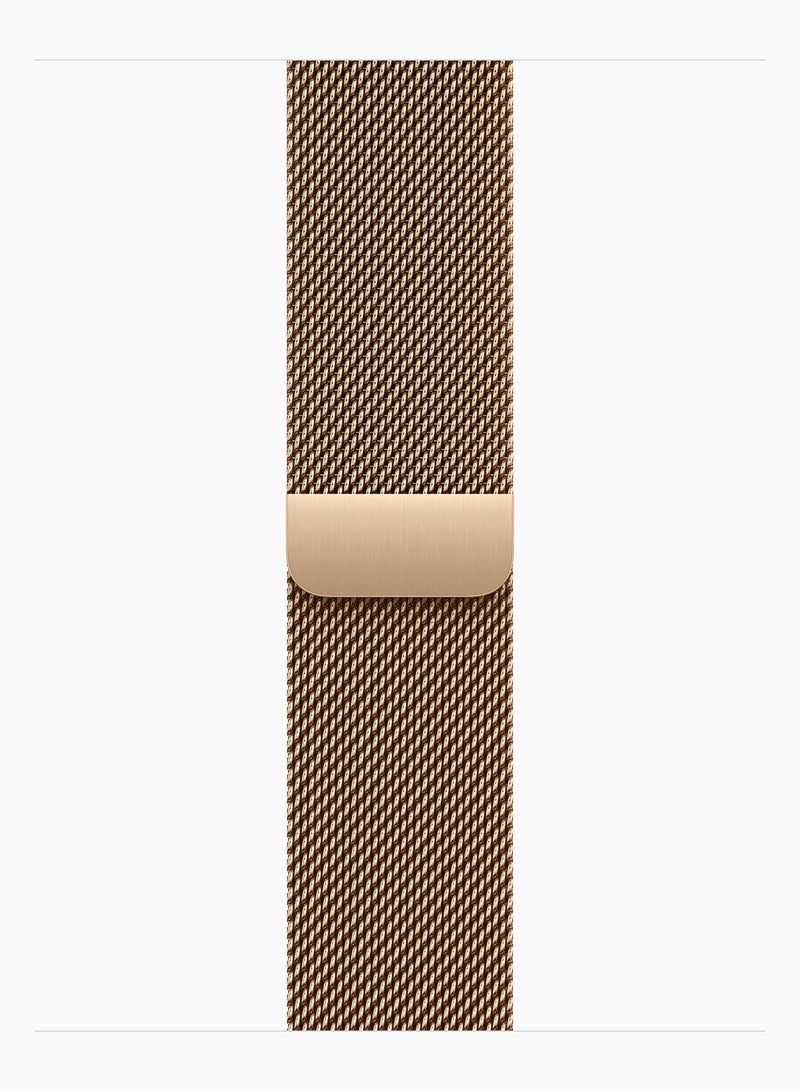 Watch Series 10 GPS + Cellular 42mm Case With Milanese Loop – M/L Gold