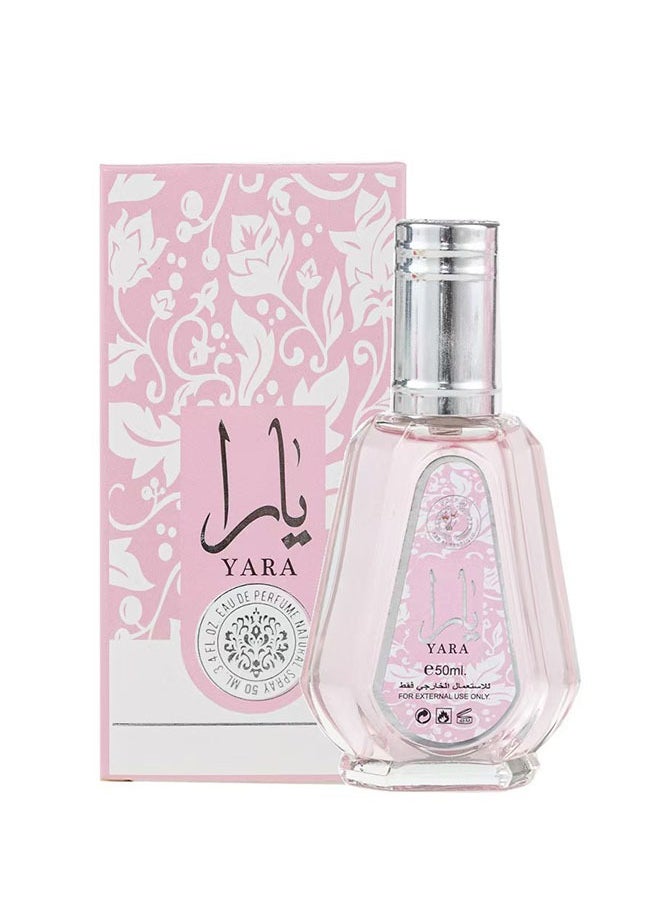 Yara Eau De Perfum Natural Spray 50ml 1.7 Fl.oz, Floral Soft Powderey Vanilla Perfume Spray for Women