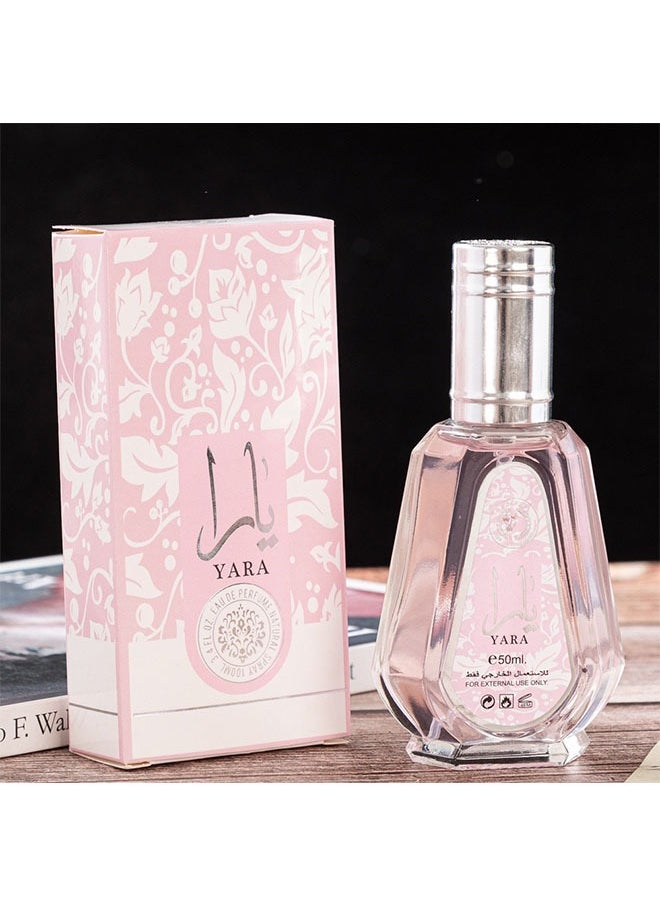 Yara Eau De Perfum Natural Spray 50ml 1.7 Fl.oz, Floral Soft Powderey Vanilla Perfume Spray for Women