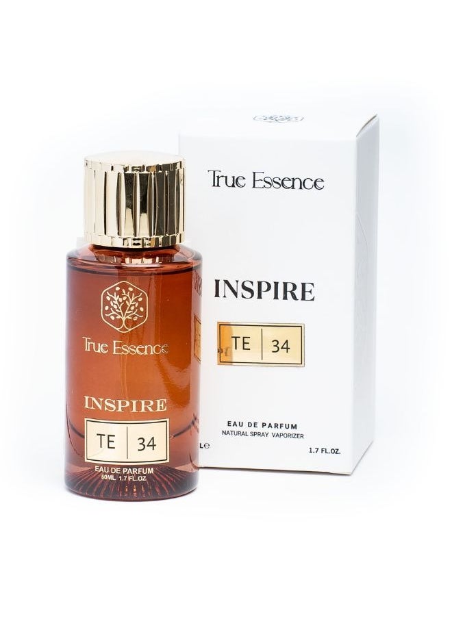 True Essence Inspire Collection | TE 34 - Unisex Eau De Parfum Long-Lasting Perfume - 50ml 1.7 oz