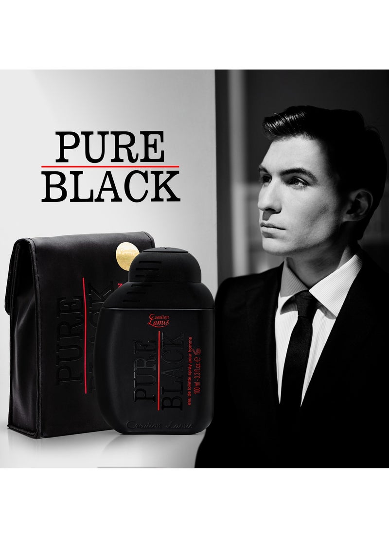 Pure Black Eau de Toilette For Men 100ml and Creation Lamis Deluxe Bold Lady Eau de Parfum For Women 100ml (Combo Pack)