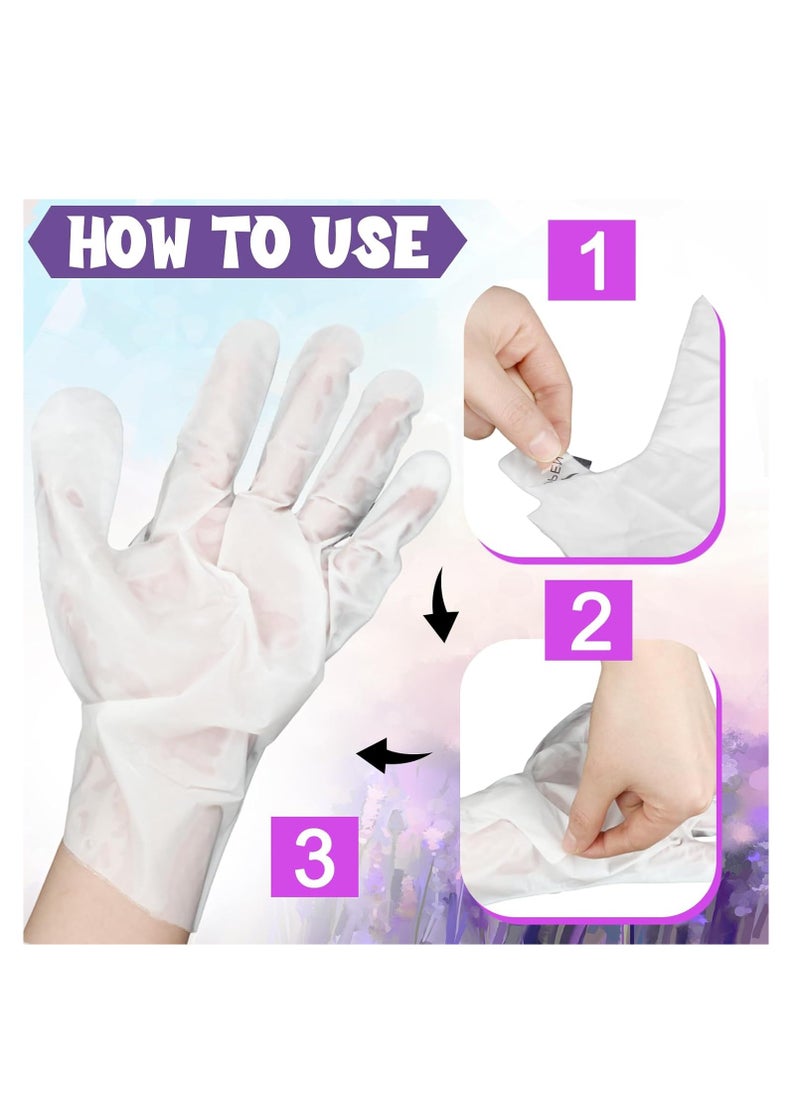 24 Pack Hydrating Hand Mask Lavender Moisturizing Hand Gloves for Dry Cracked Skin Moisturizer for Soft and Smooth Touch Hands Deep Exfoliation Gloves Men Women