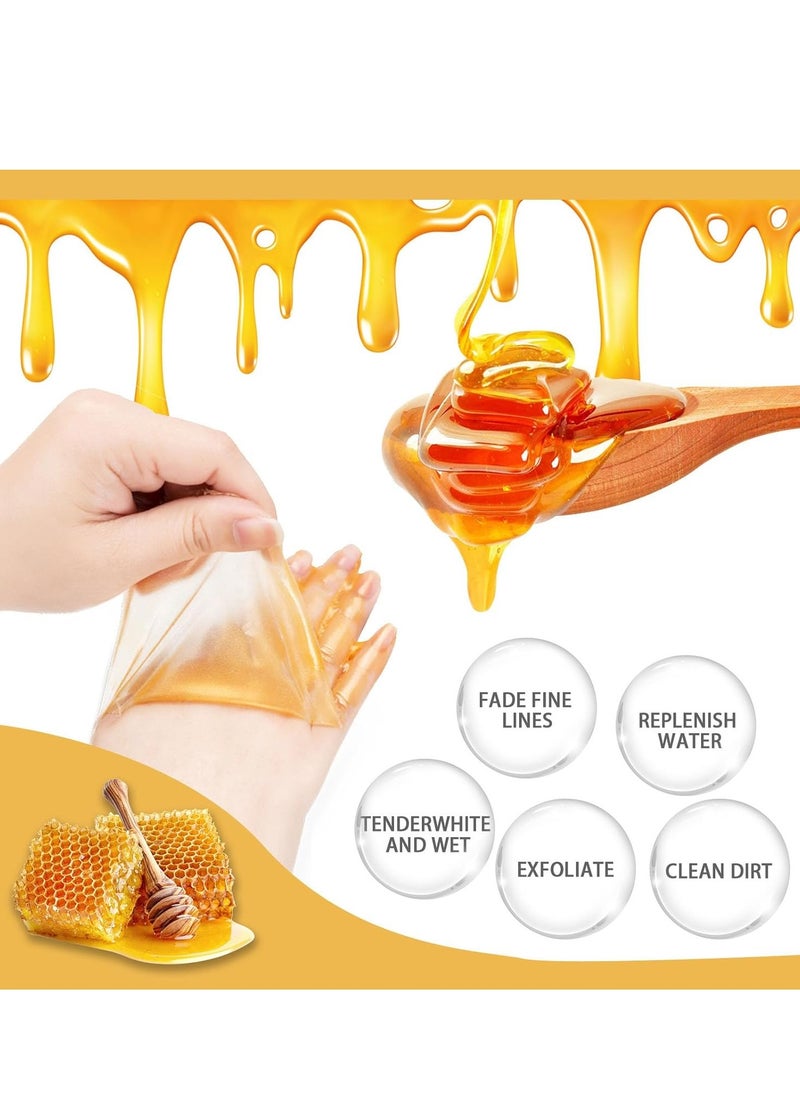 Honey Peel Off Hand Mask,Moisturizing Repairing Hand Mask,Exfoliating Hand Peeling Mask,Repair Rough Skin for Men & Women