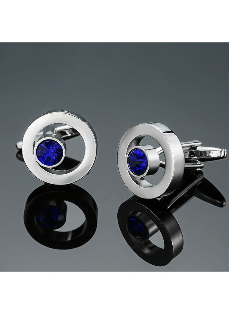 Elegant Crystal Zircon Cufflinks for Men Yellow pattern