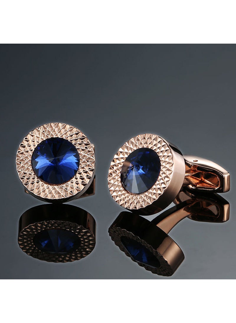 Elegant Crystal Zircon Cufflinks for Men Bronze pattern