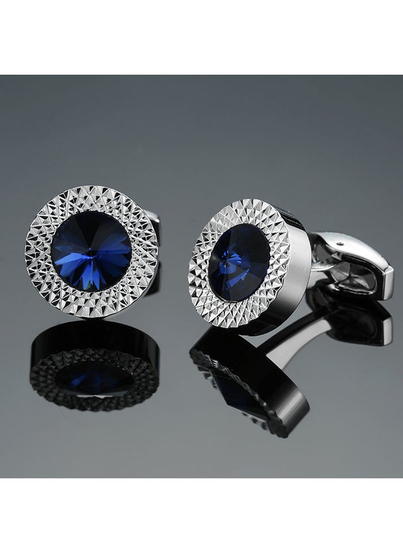 Elegant Crystal Zircon Cufflinks for Men Bronze pattern