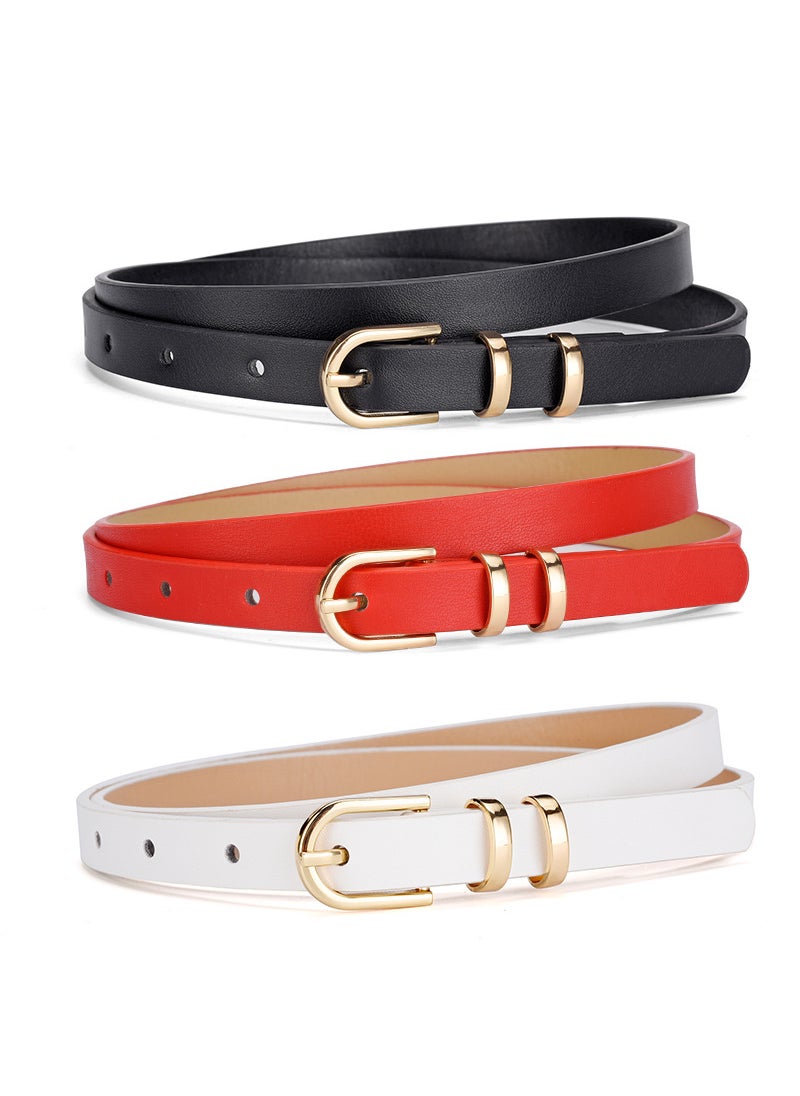 2024 new womens dress decorative thin belt fashionable all-match Millennium y2g simple belt for women Wholesale Red