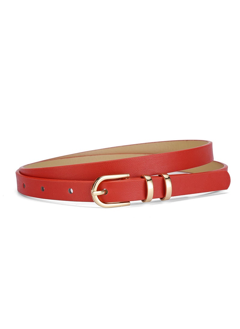 2024 new womens dress decorative thin belt fashionable all-match Millennium y2g simple belt for women Wholesale Red