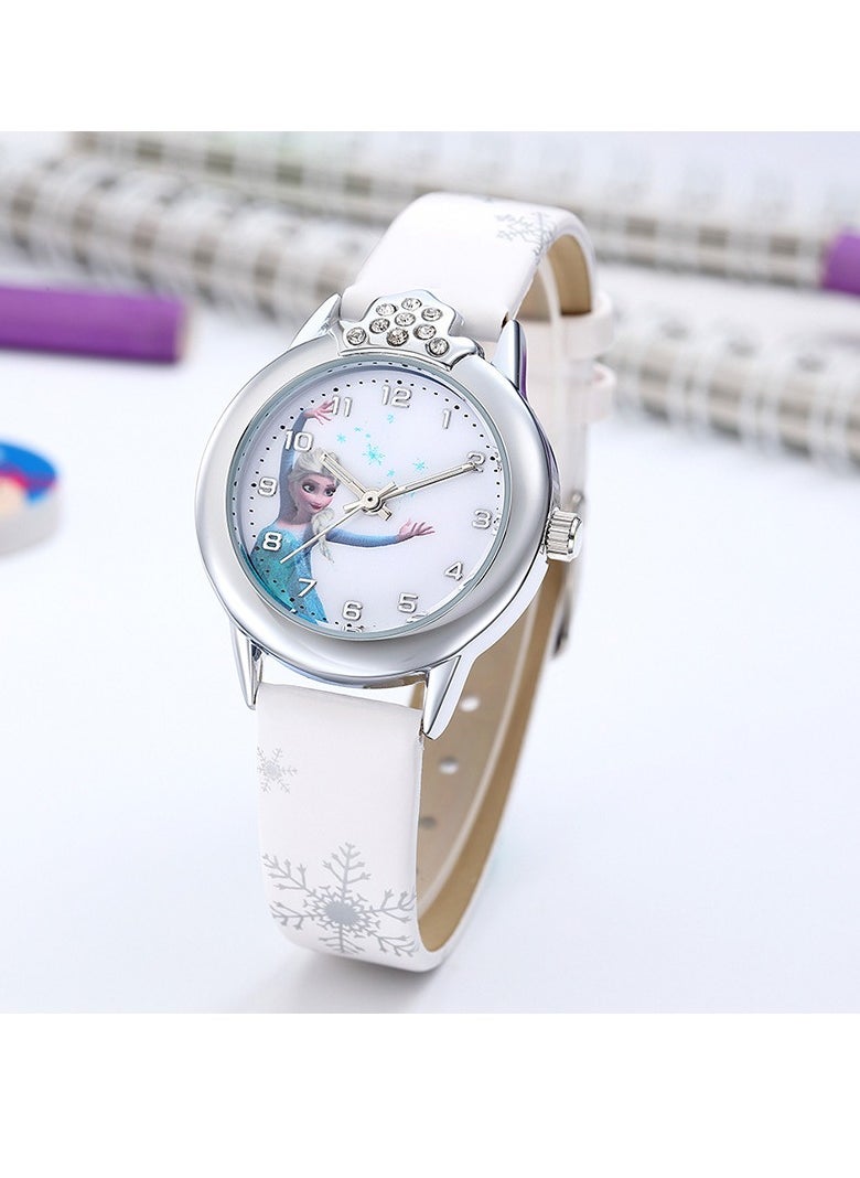 4-piece children's watch set Women's ice and snow cartoon romantic electronic watch