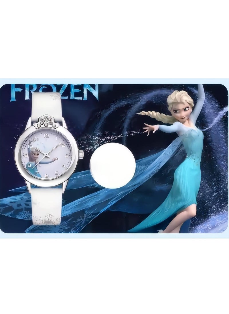 4-piece children's watch set Women's ice and snow cartoon romantic electronic watch