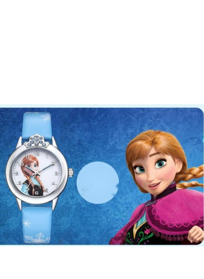 4-piece children's watch set Women's ice and snow cartoon romantic electronic watch