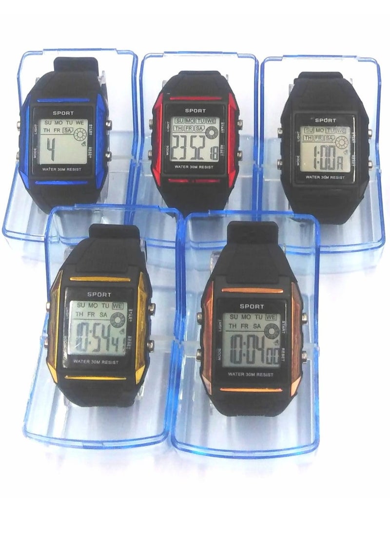 Children Digital Sports Watches, Assorted Colors, Set of 10