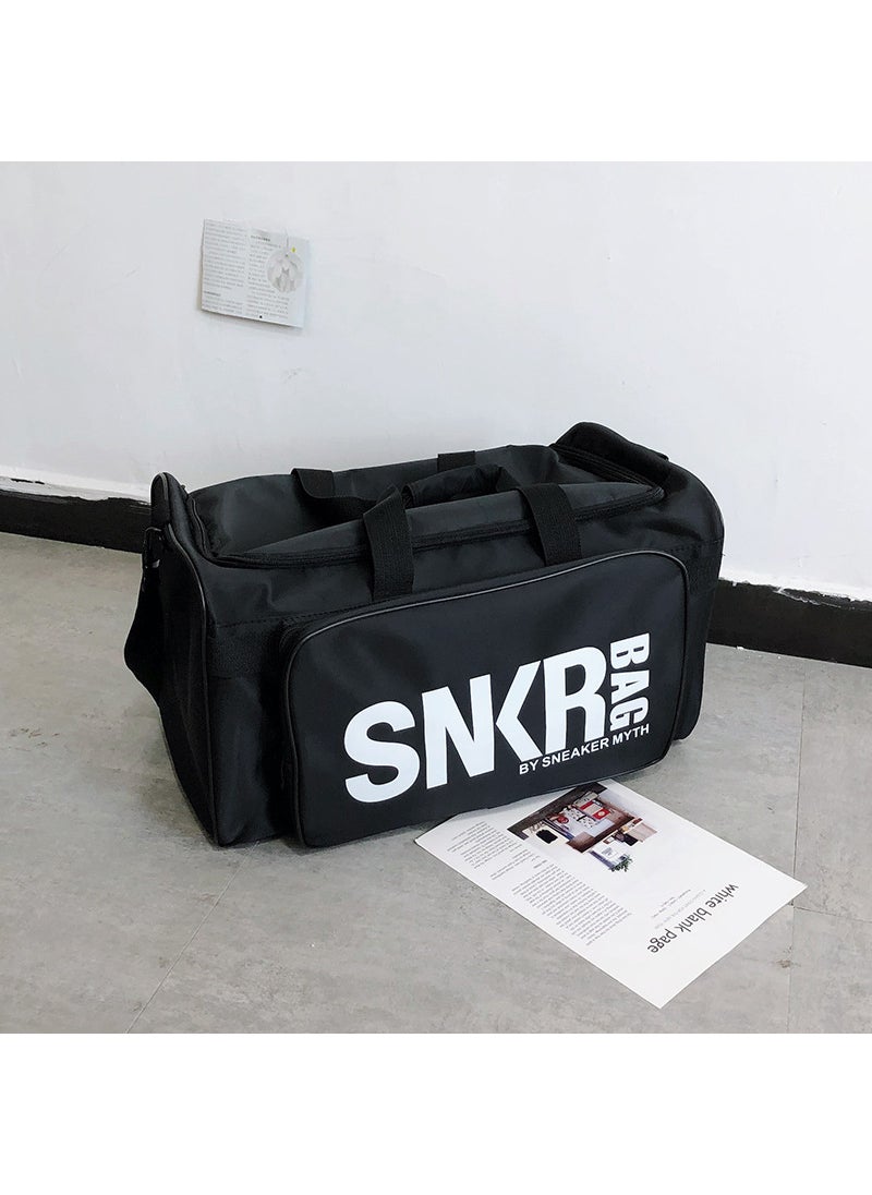 Multi-Functional SNKR Sneaker Travel Gym Bag Large Capacity White LOGO