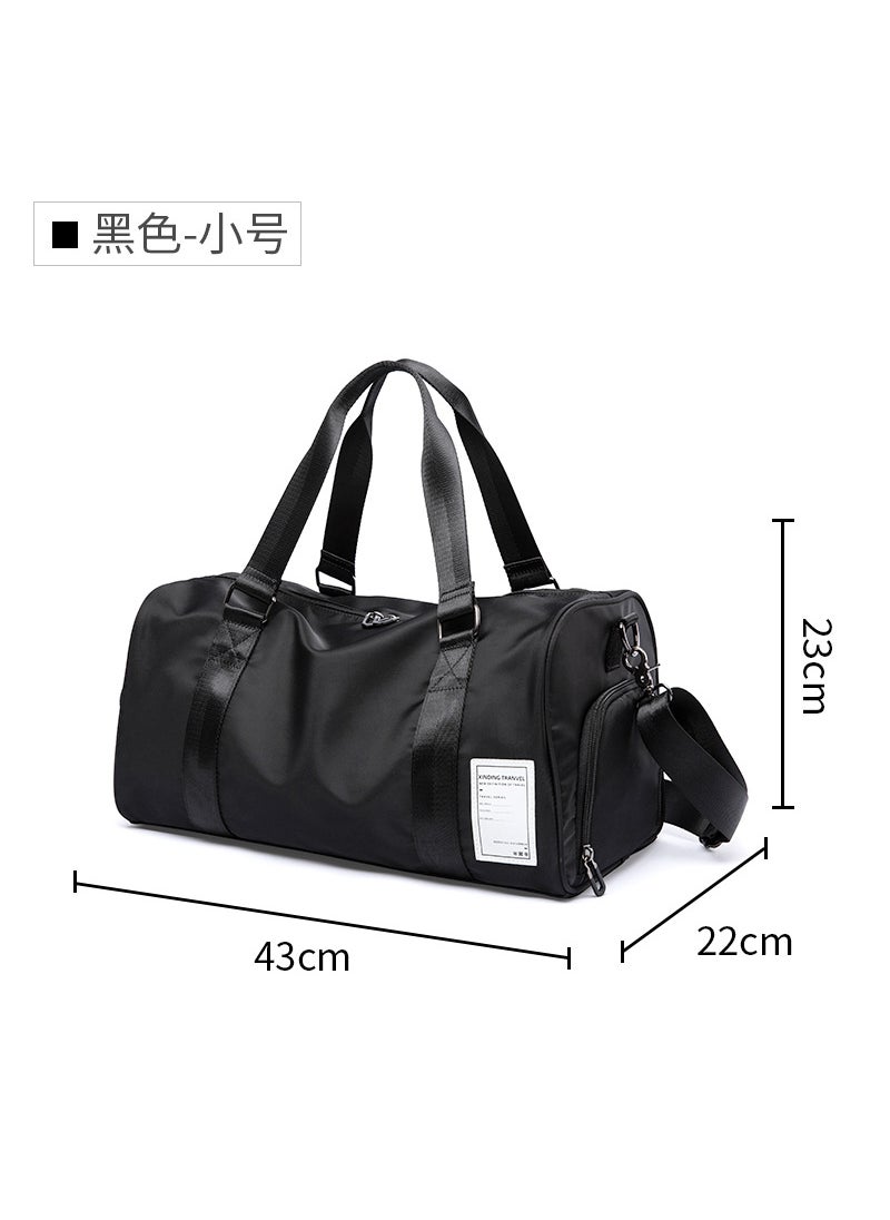 Mens Gym Bag with Wet-Dry Separation Large Capacity Black trumpet