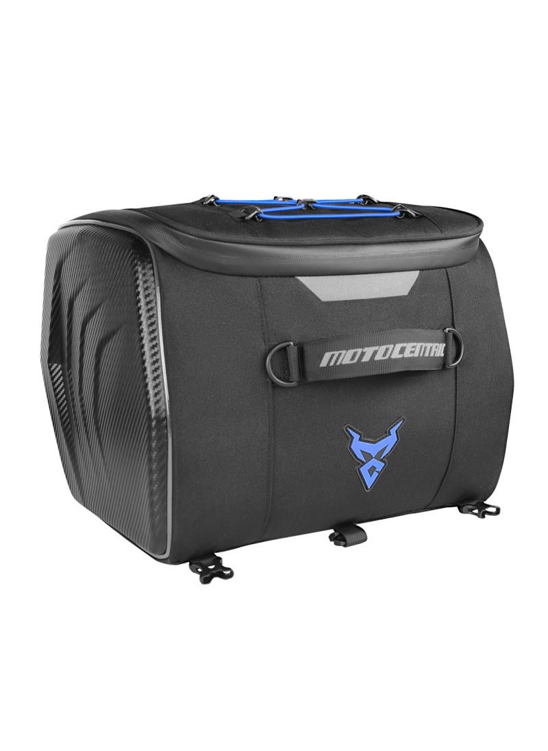 MOTOCENTRIC new pedal curved beam universal front rear dual-purpose motorcycle riding bag can hold full helmet Blue Label