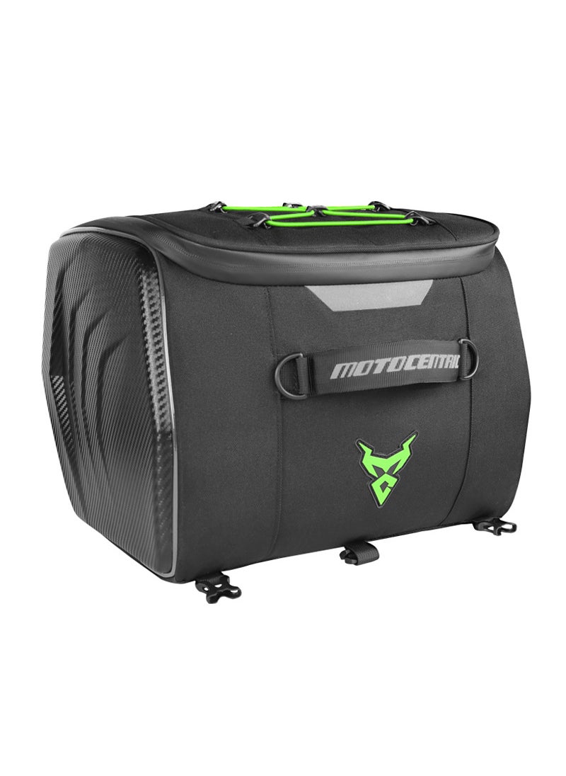 MOTOCENTRIC new pedal curved beam universal front rear dual-purpose motorcycle riding bag can hold full helmet Fluorescent Green Label