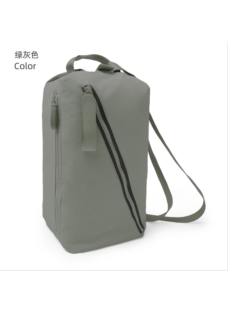 Trendy SBS Zip Waterproof Adjustable Womens Cycling Backpack Green Gray