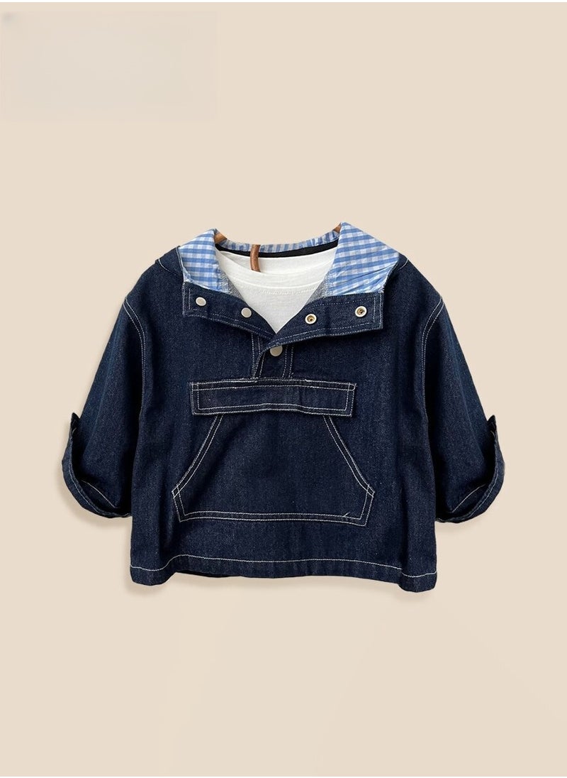 Children's Soft Denim Hooded Jacket