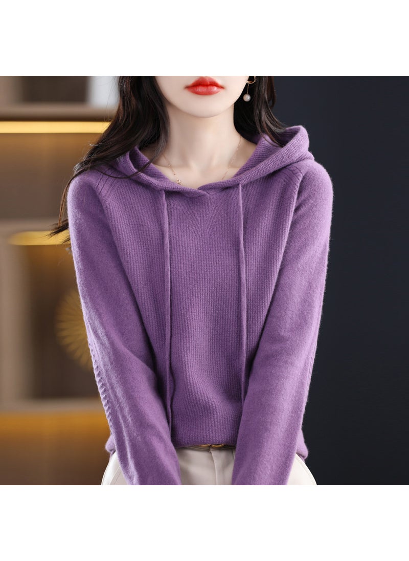 2024 Autumn Elegant Pullover Sweater dark purple