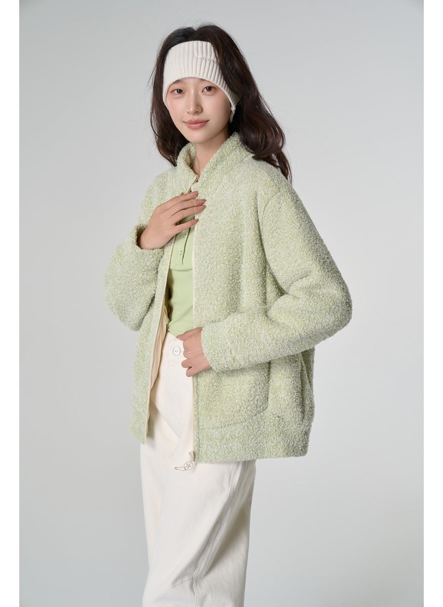 Winter Thick 3.0 Colorful Loose Fleece Sweater Light green